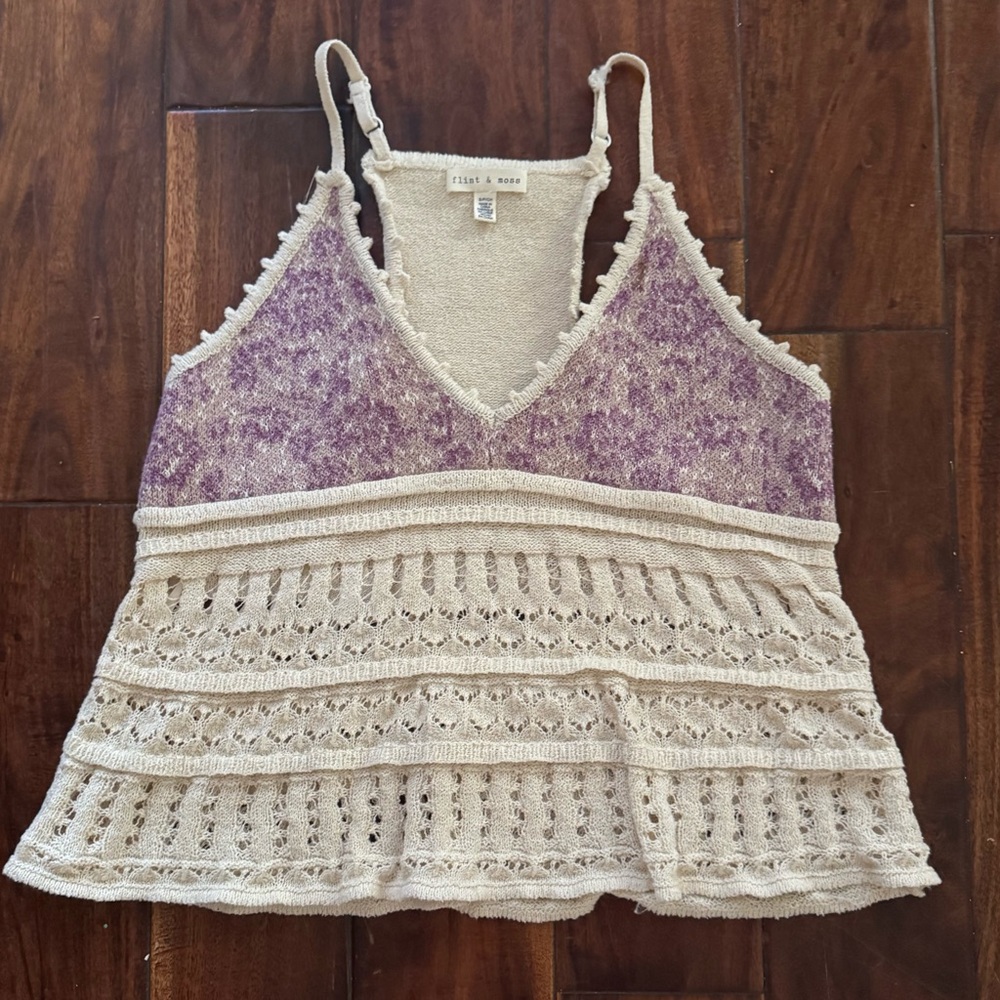 Women's V Neck Crochet Detail Top